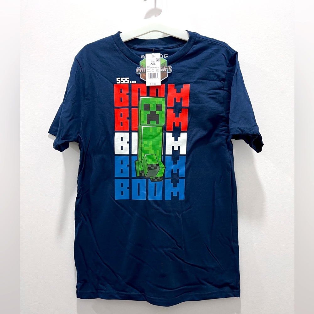 Mojang Studios Big Boys Minecraft Gaming Navy TShirt